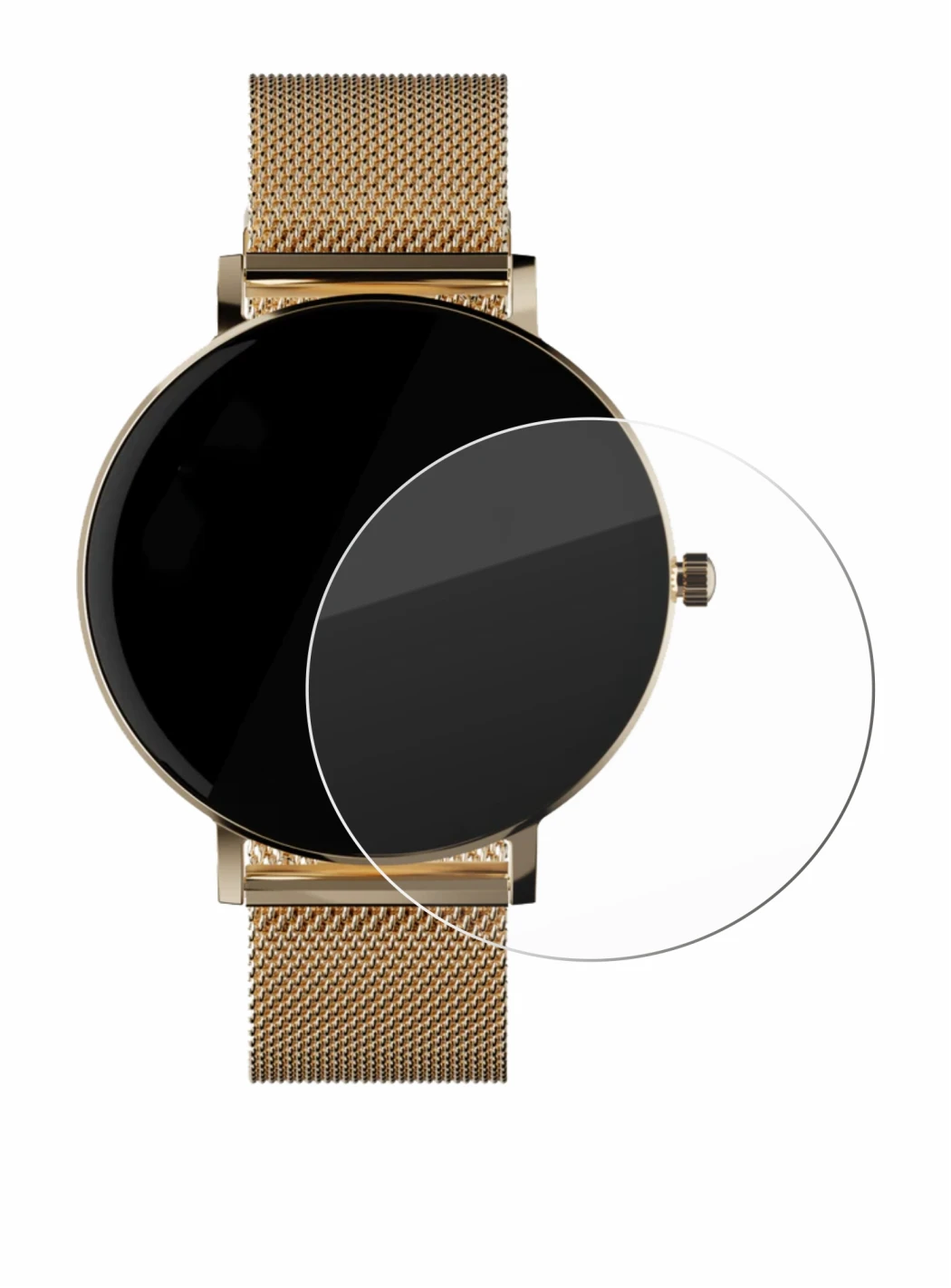 Image of the device ZenWatch Venice Pro with a wide variety of screen protectors.