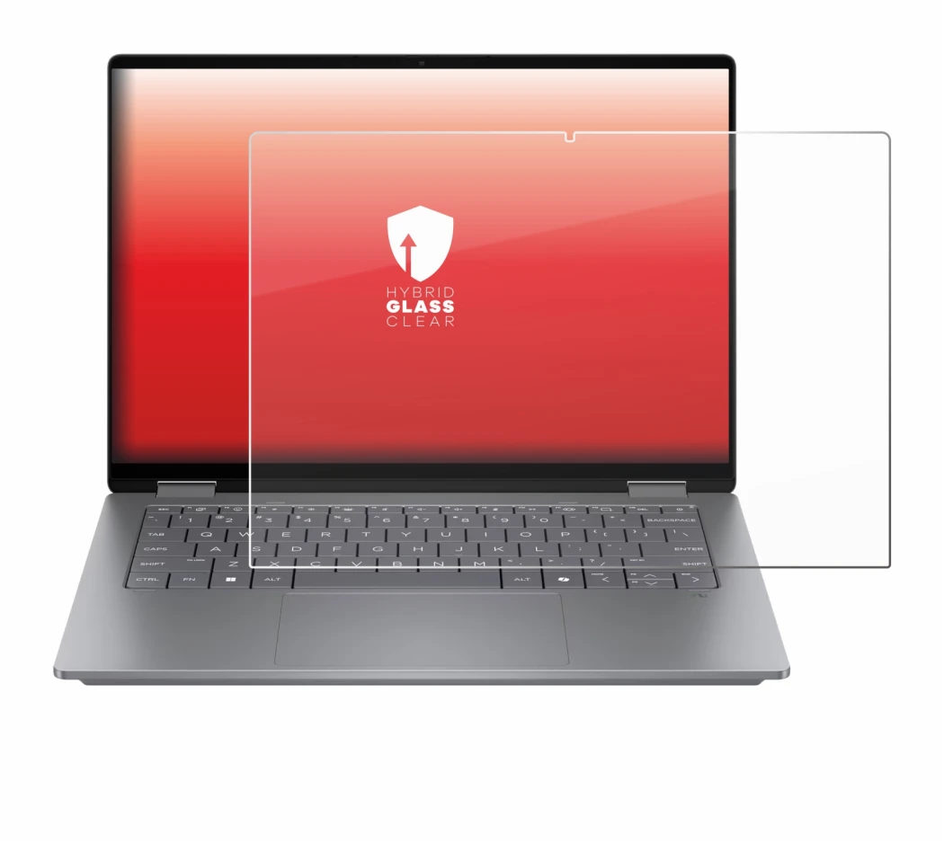 Image of the device HP OmniBook X Flip 14 with a wide variety of screen protectors.