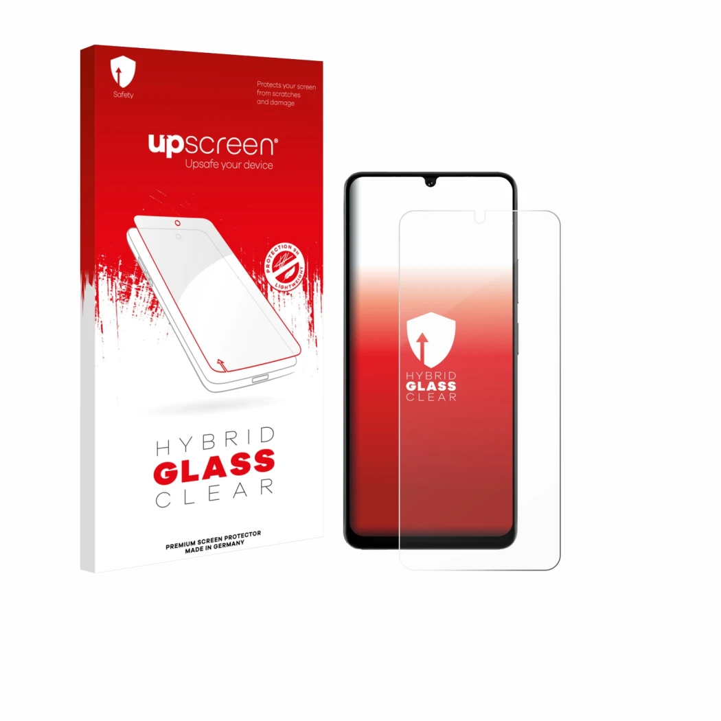 Front side of a product packaging with the brand logo upscreen. Next to it is the device Doogee Note 59 Pro shown with the cor