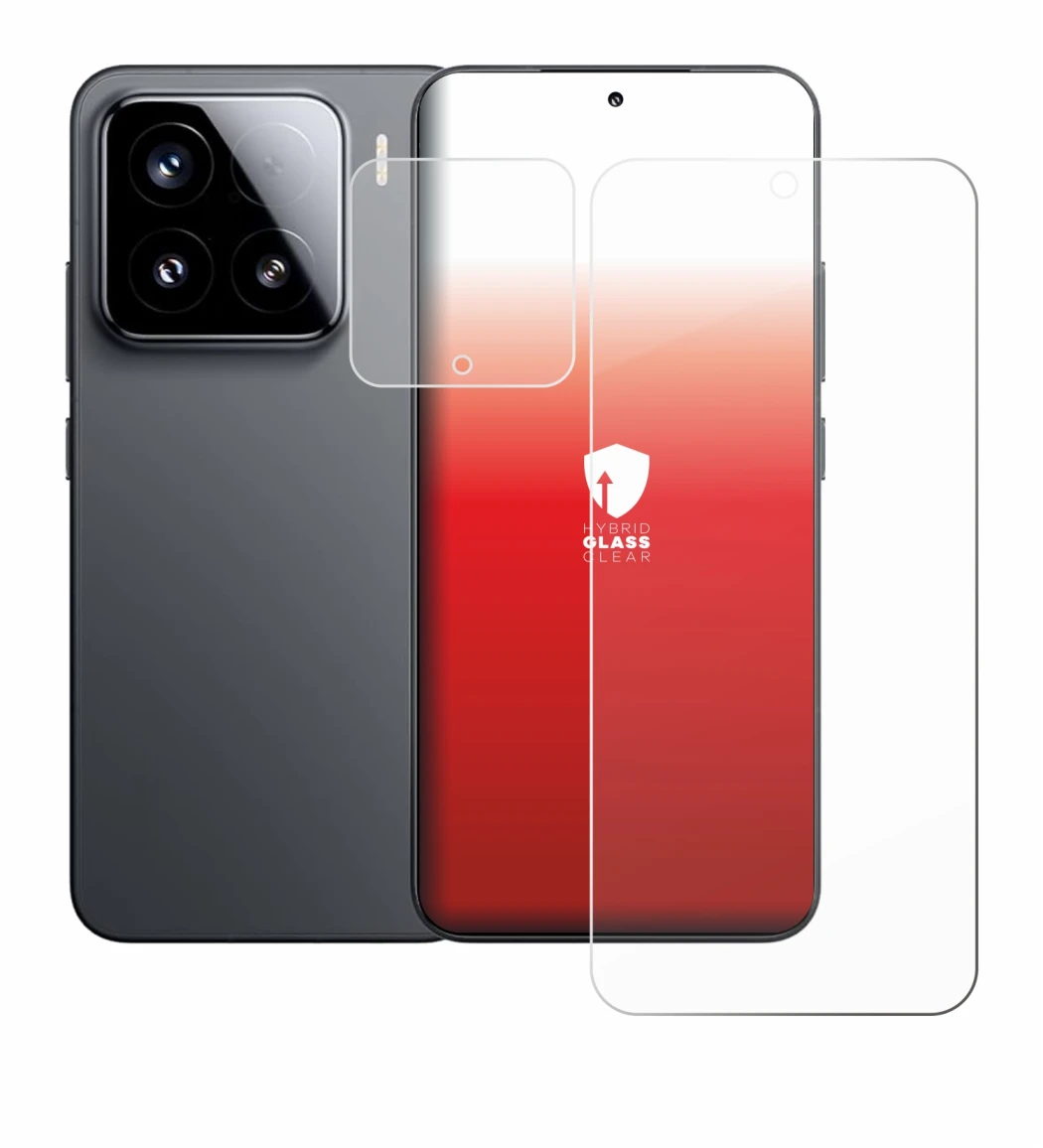 Image of the device Xiaomi 15 (Front+Camera) with a wide variety of screen protectors.