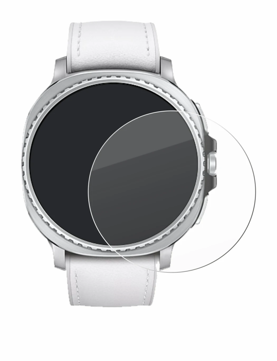 Image of the device Samsung Galaxy Watch 8 Classic (46 mm) with a wide variety of screen protectors.
