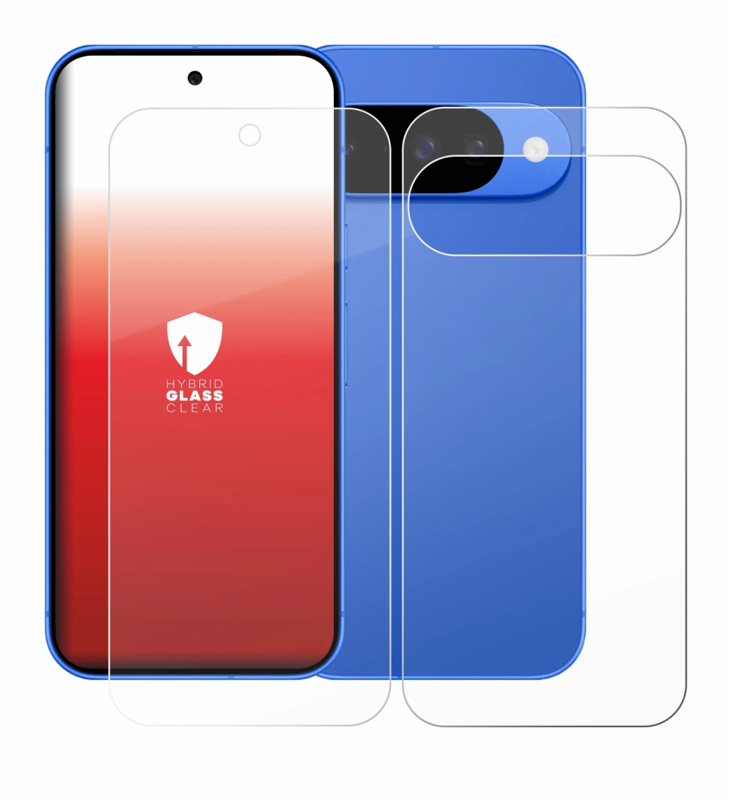 Image of the device Google Pixel 10 (Front+Back) with a wide variety of screen protectors.