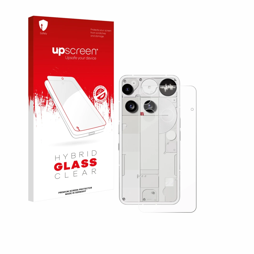Front side of a product packaging with the brand logo upscreen. Next to it is the device Nothing Phone (3) (Back) shown with t