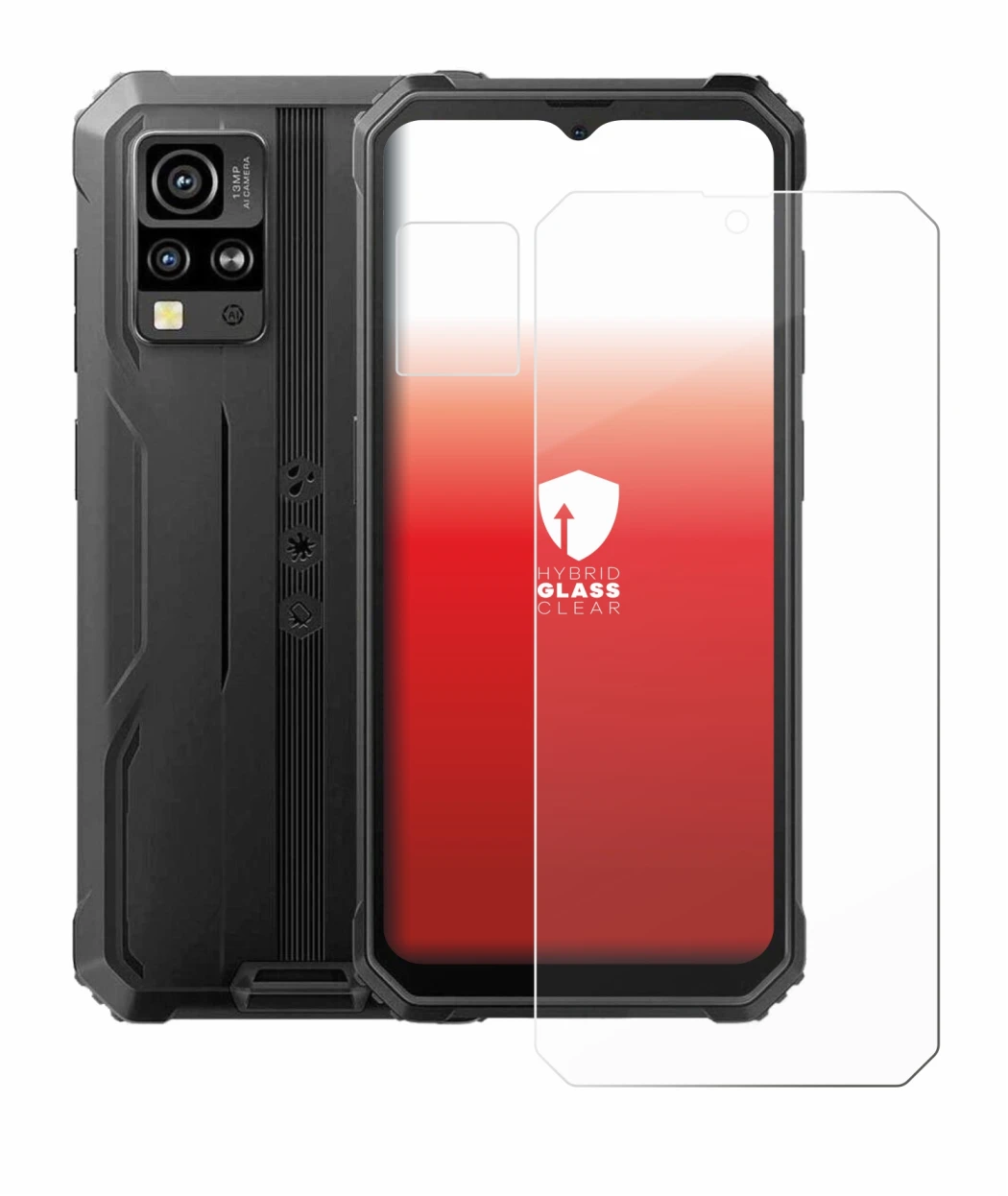 Image of the device Blackview BV4800 SE (Front+Camera) with a wide variety of screen protectors.