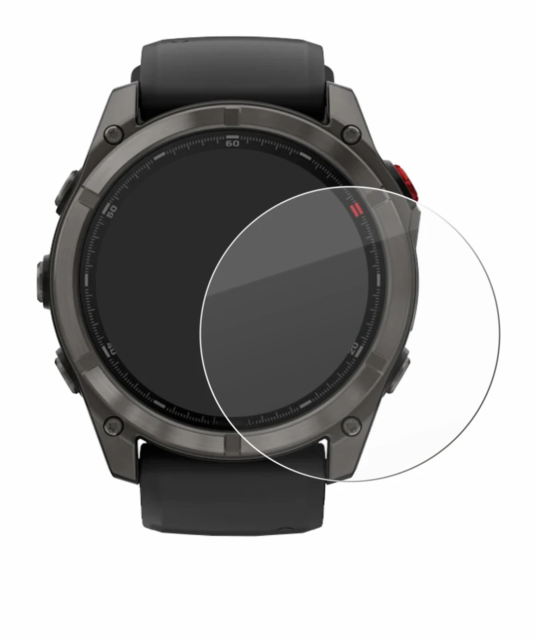 Image of the device Garmin Fenix 8 Pro AMOLED (51 mm) with a wide variety of screen protectors.