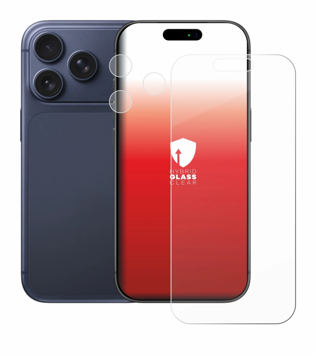 Image of the device Apple iPhone 17 Pro (Front+Camera) with a wide variety of screen protectors.