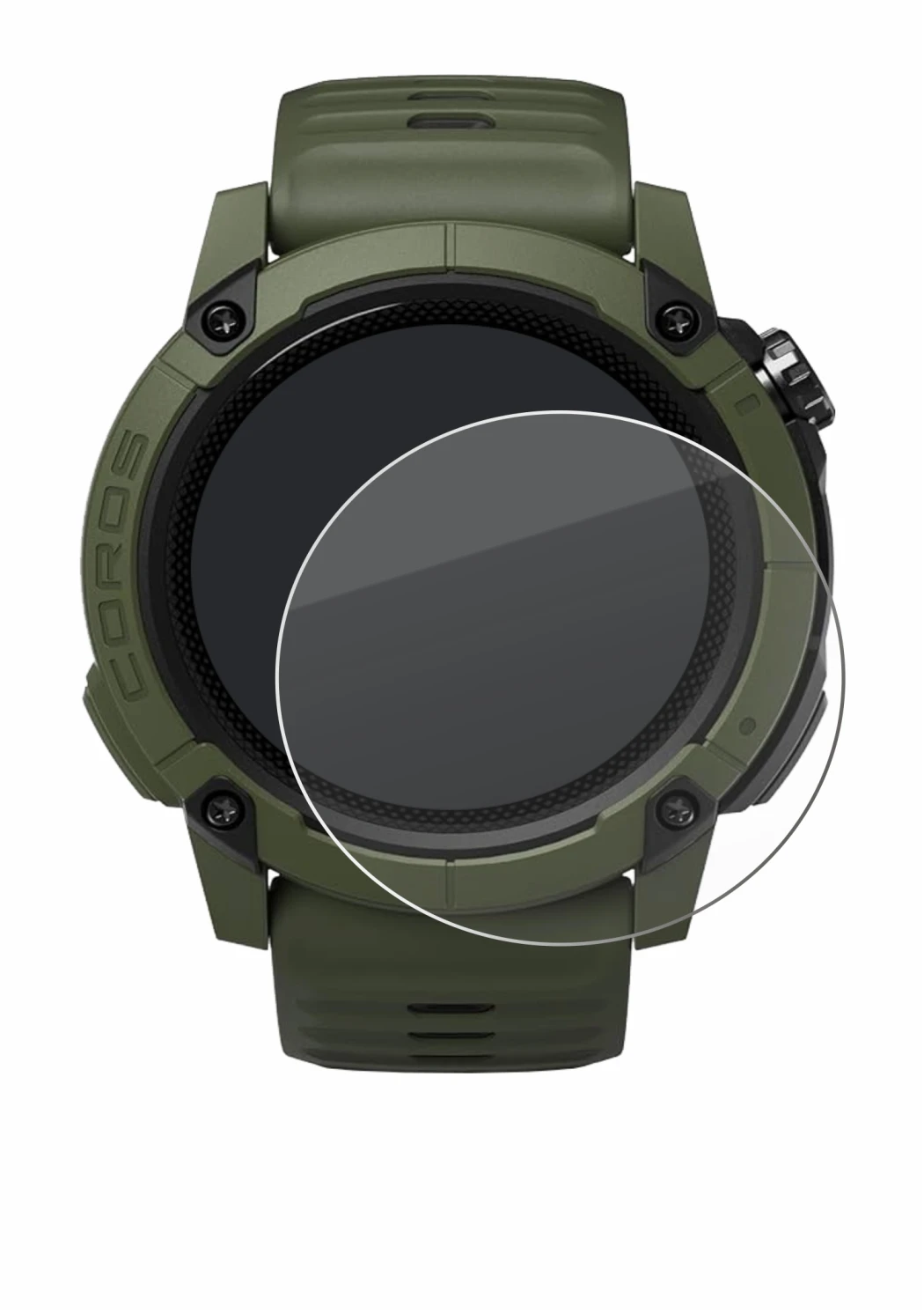 Image of the device Coros NOMAD with a wide variety of screen protectors.