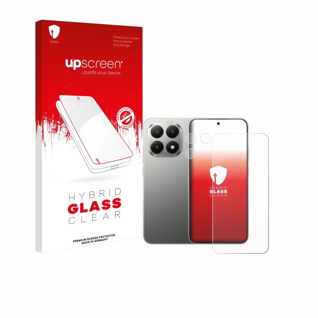 Front side of a product packaging with the brand logo upscreen. Next to it is the device Xiaomi 15T (Front+Camera) shown with 