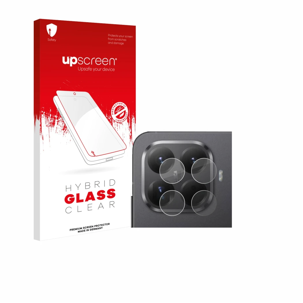 Front side of a product packaging with the brand logo upscreen. Next to it is the device Xiaomi 15T Pro (ONLY Camera Lens) sho