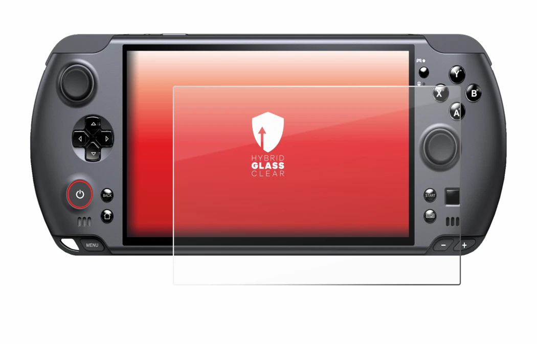 Image of the device GPD Win 5 with a wide variety of screen protectors.