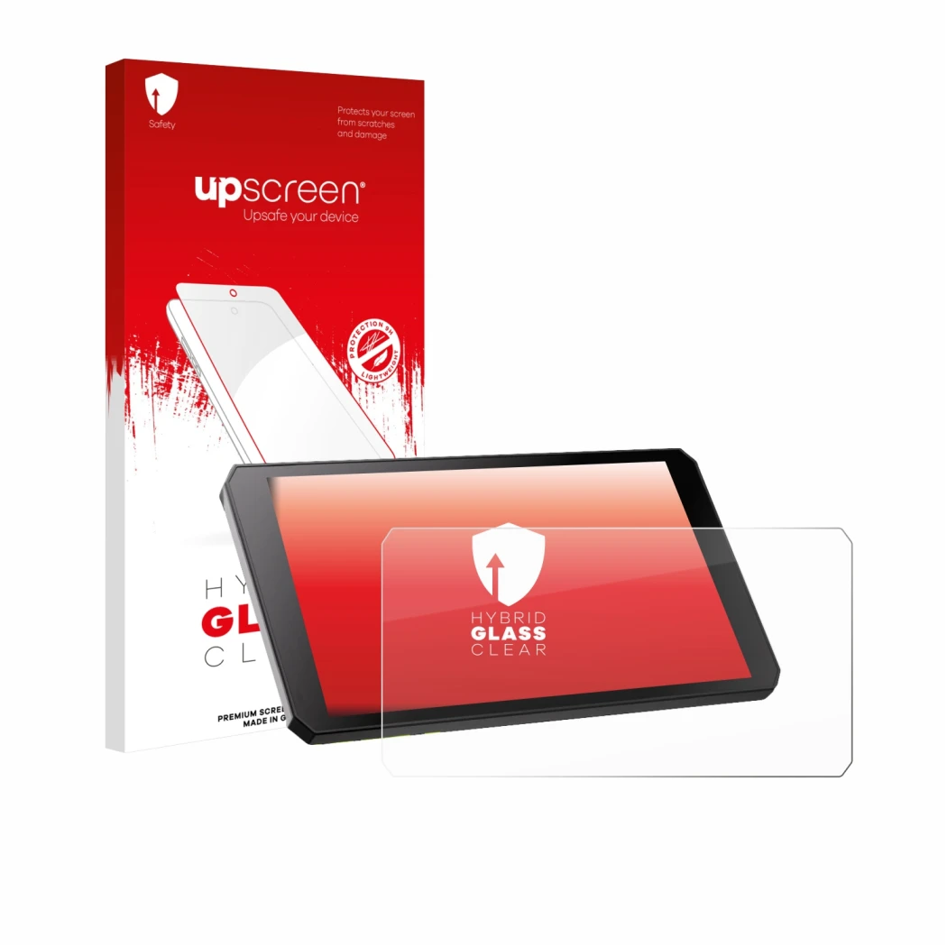 Front side of a product packaging with the brand logo upscreen. Next to it is the device RiderNav R7M shown with the correspon