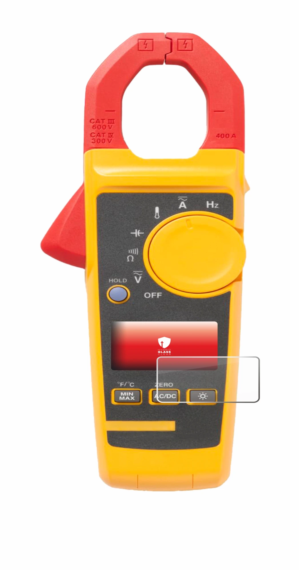 Image of the device Fluke 325 with a wide variety of screen protectors.