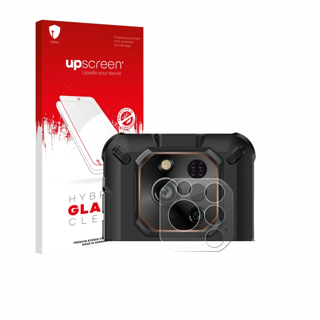 Front side of a product packaging with the brand logo upscreen. Next to it is the device Ulefone RugOne Xever 7 Pro (ONLY Came
