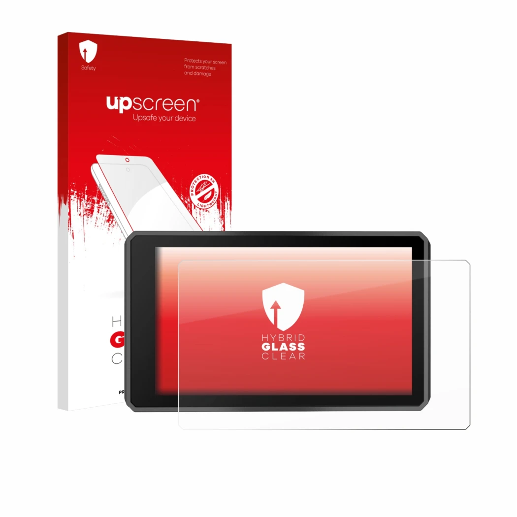 Front side of a product packaging with the brand logo upscreen. Next to it is the device Garmin zumo XT3 4.7