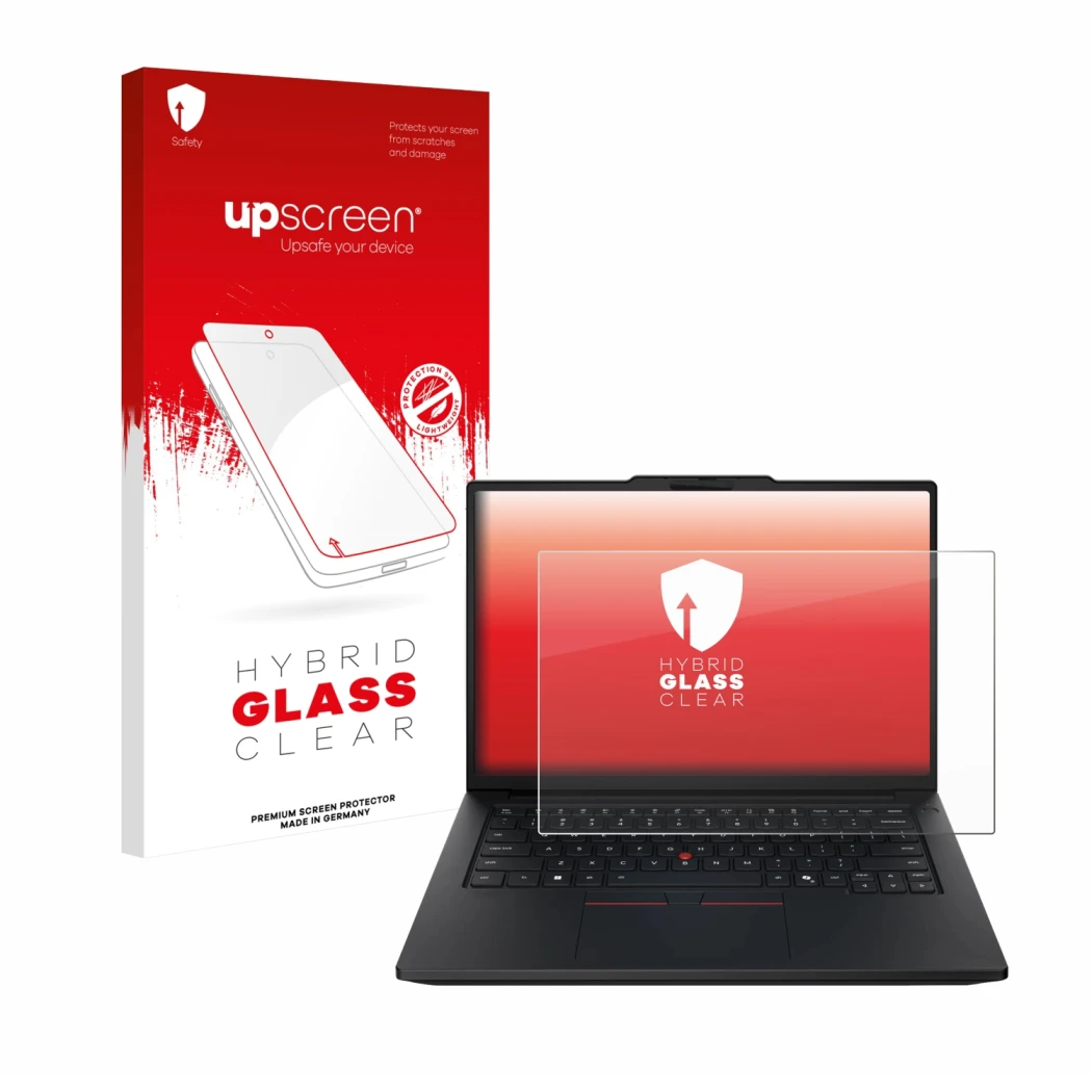 Front side of a product packaging with the brand logo upscreen. Next to it is the device Lenovo ThinkPad P14s Gen 7 14