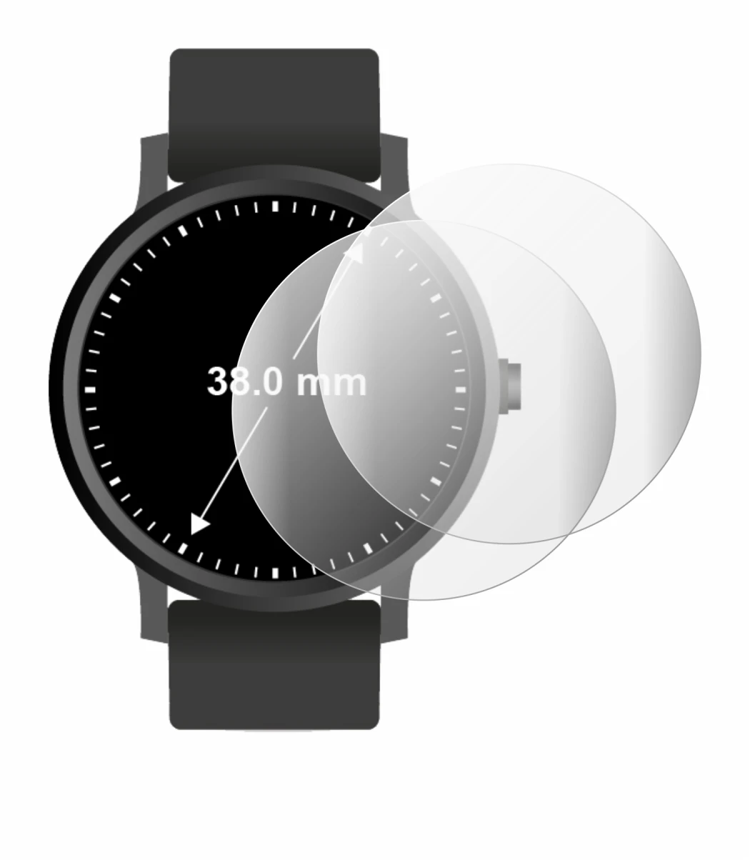 Image of the device Watches (Circular, ø: 38 mm) with a wide variety of screen protectors.