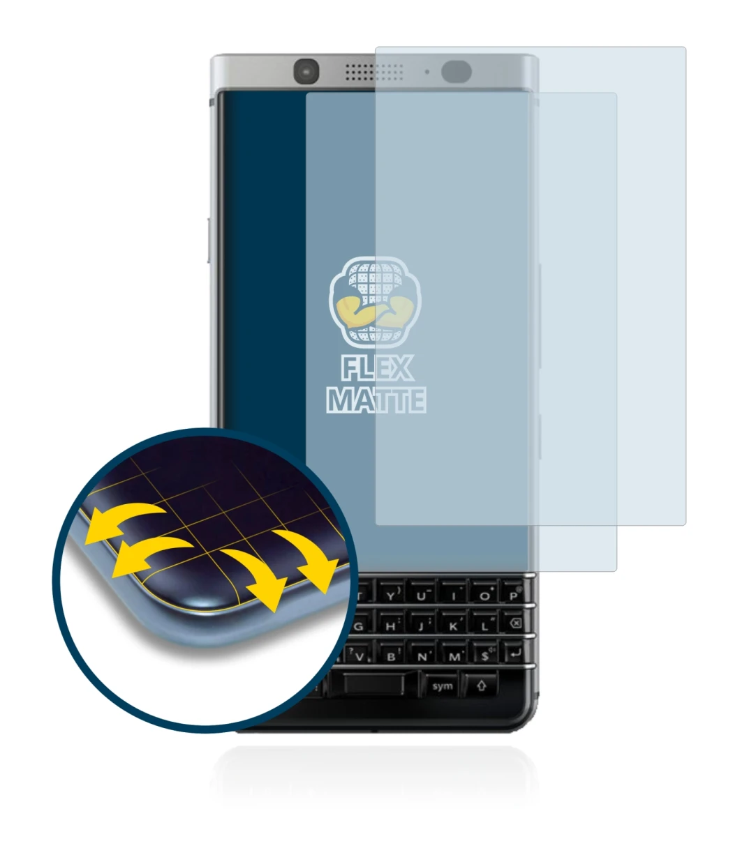 Image of the device BlackBerry Keyone with a wide variety of screen protectors.