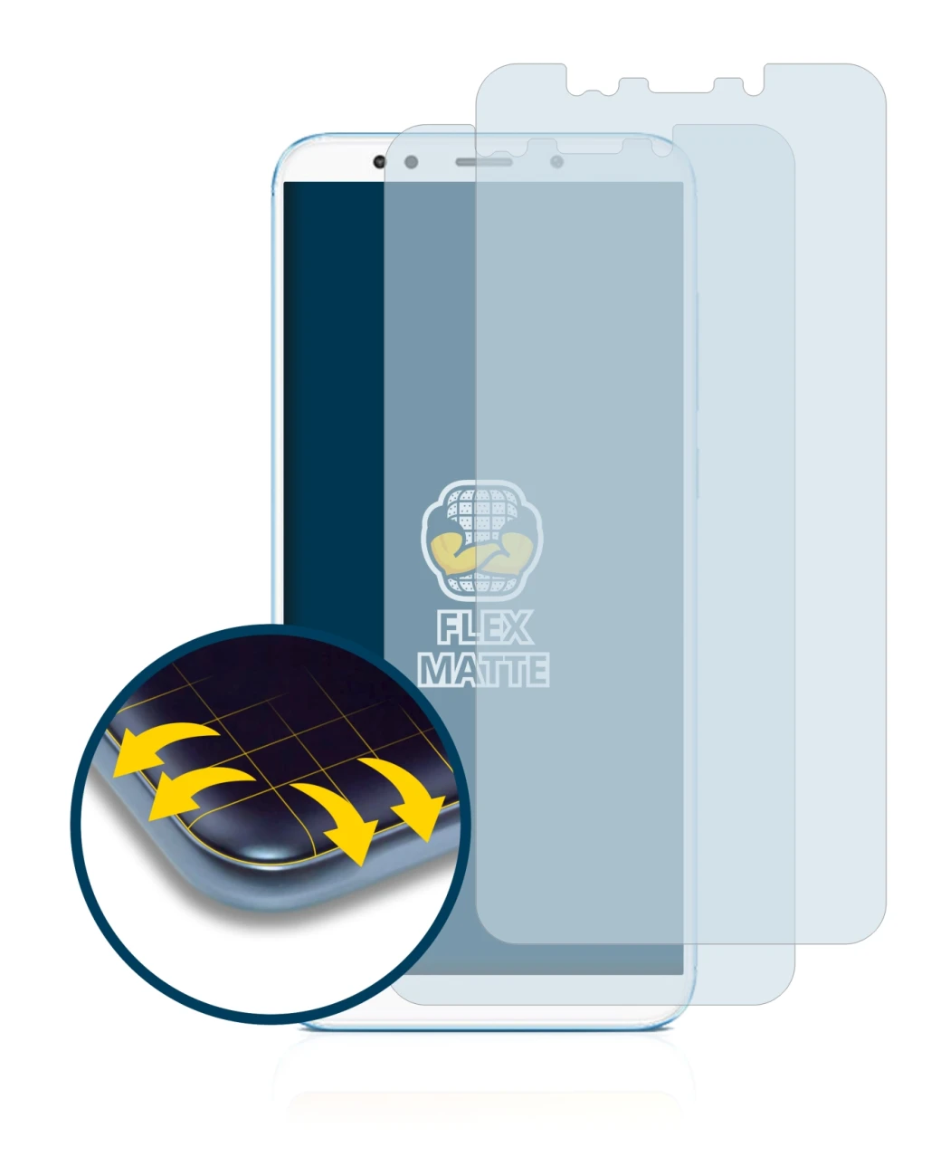Image of the device Xiaomi Redmi 5 Plus with a wide variety of screen protectors.