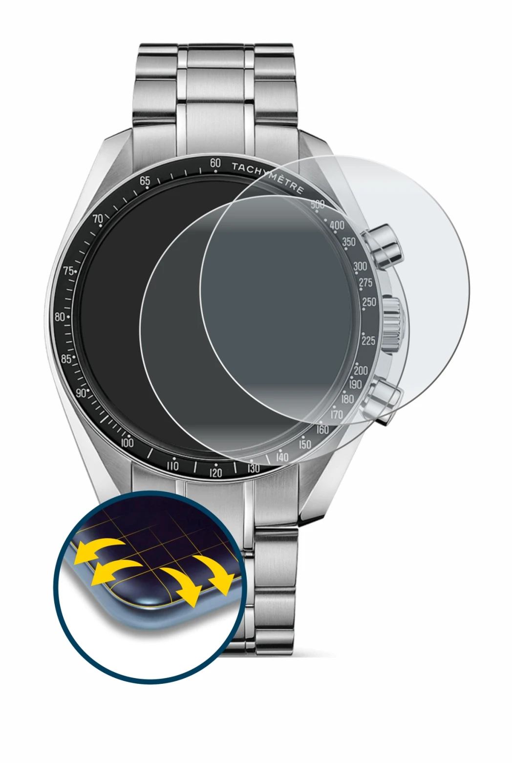 Image of the device Omega Speedmaster Moonwatch Professional (42 mm) with a wide variety of screen protectors.