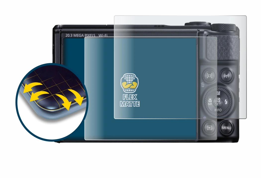 Image of the device Canon PowerShot SX740 HS with a wide variety of screen protectors.