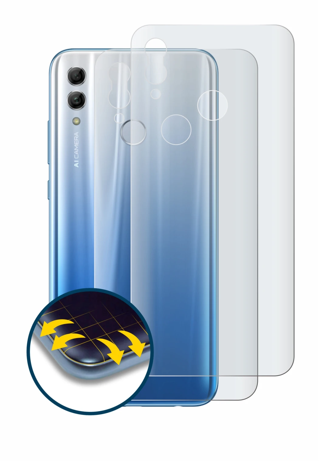 Image of the device Honor 10 Lite (Back) with a wide variety of screen protectors.