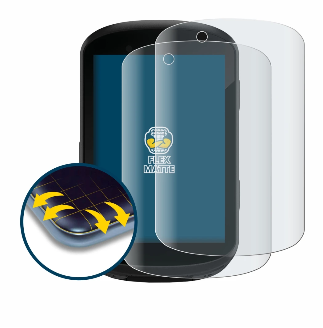 Image of the device Garmin Edge 830 with a wide variety of screen protectors.