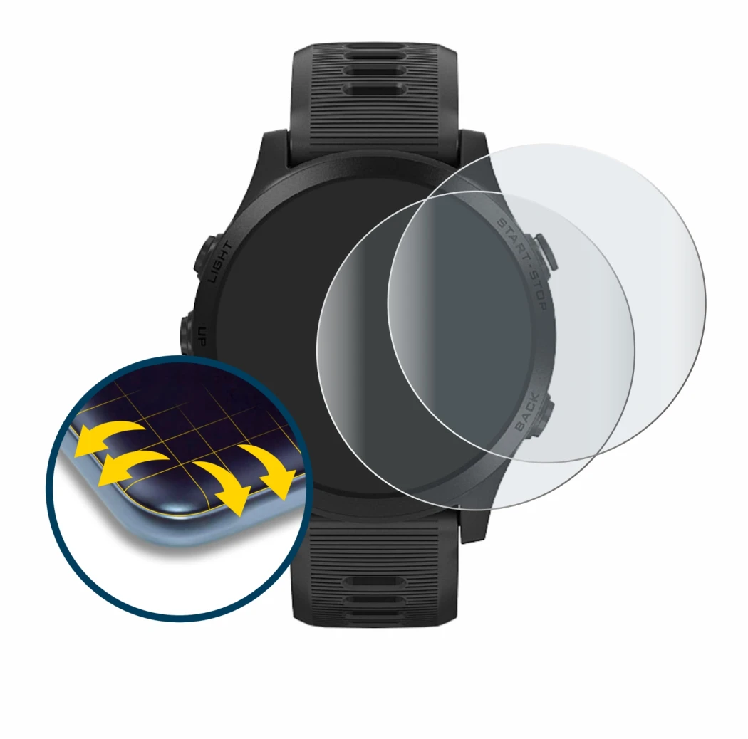 Image of the device Garmin Forerunner 945 with a wide variety of screen protectors.