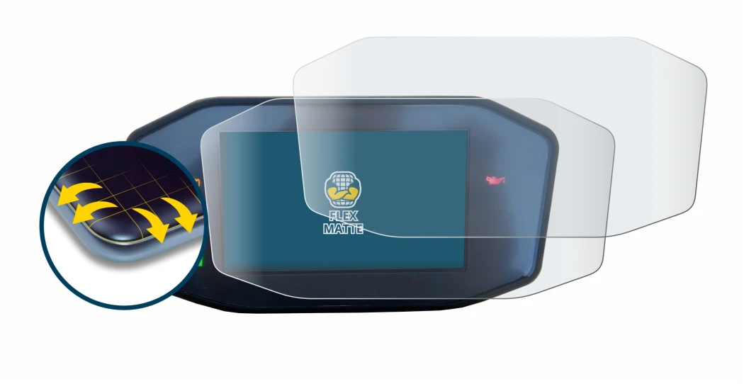 Image of the device KTM 790 Duke with a wide variety of screen protectors.