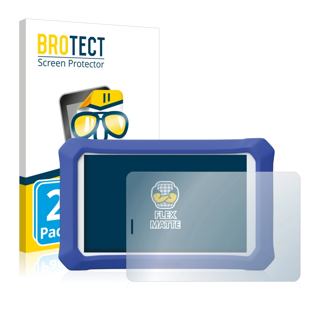Front side of a product packaging with the brand logo BROTECT. Next to it is the device Cubot X20 Pro shown with the correspon