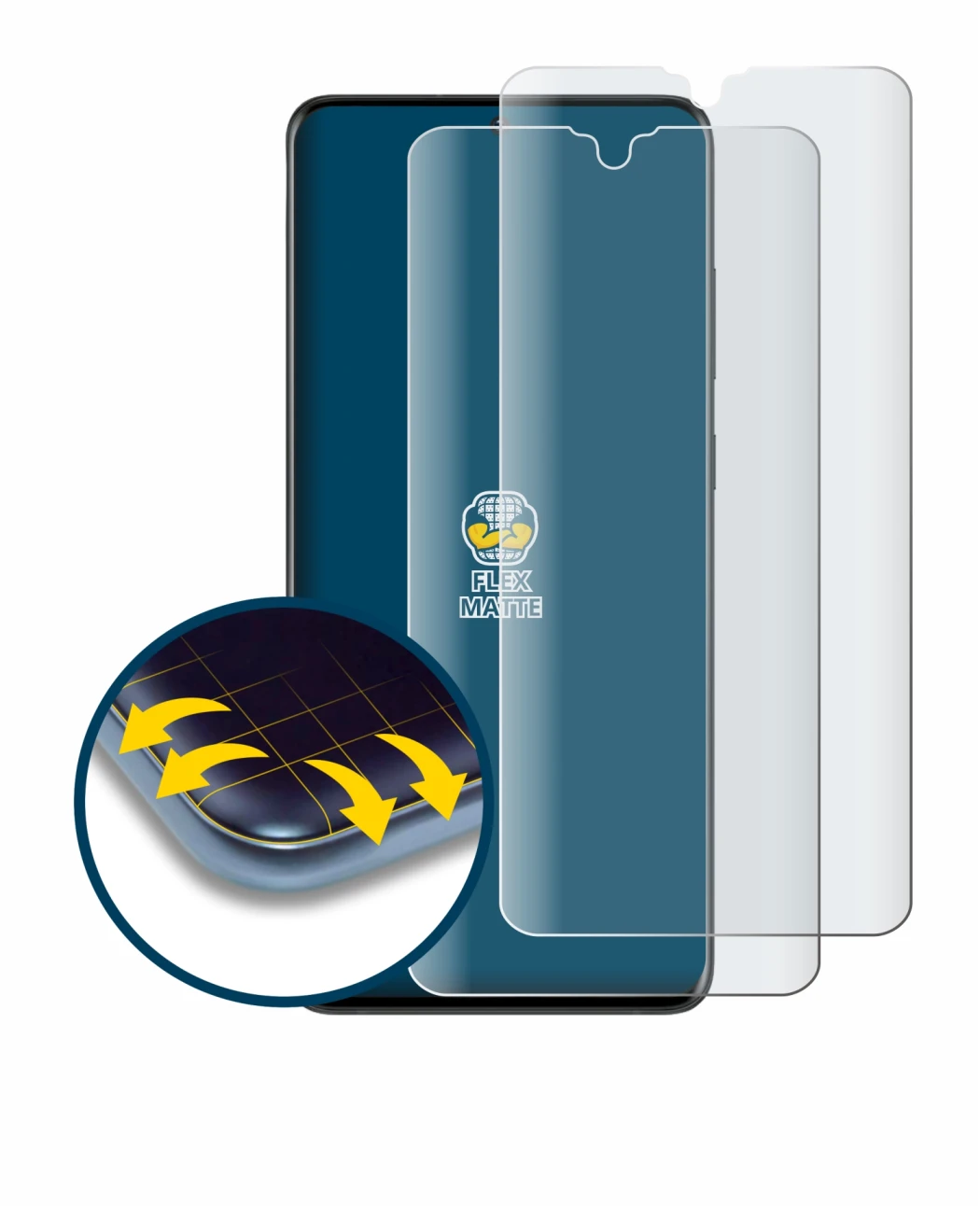 Image of the device Samsung Galaxy S20 Ultra with a wide variety of screen protectors.