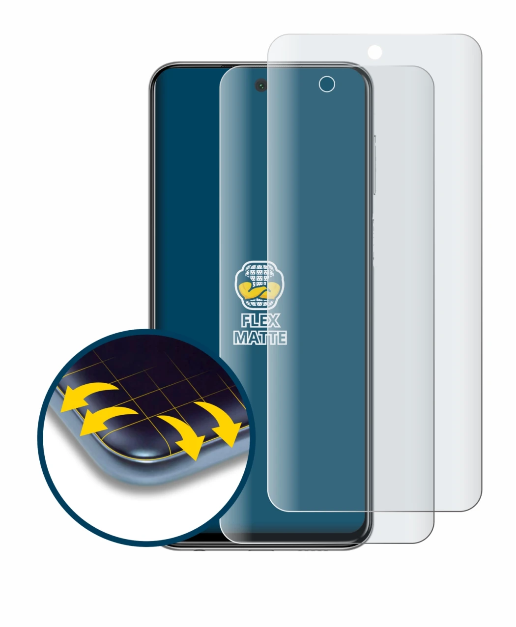 Image of the device Xiaomi Redmi Note 9 Pro with a wide variety of screen protectors.