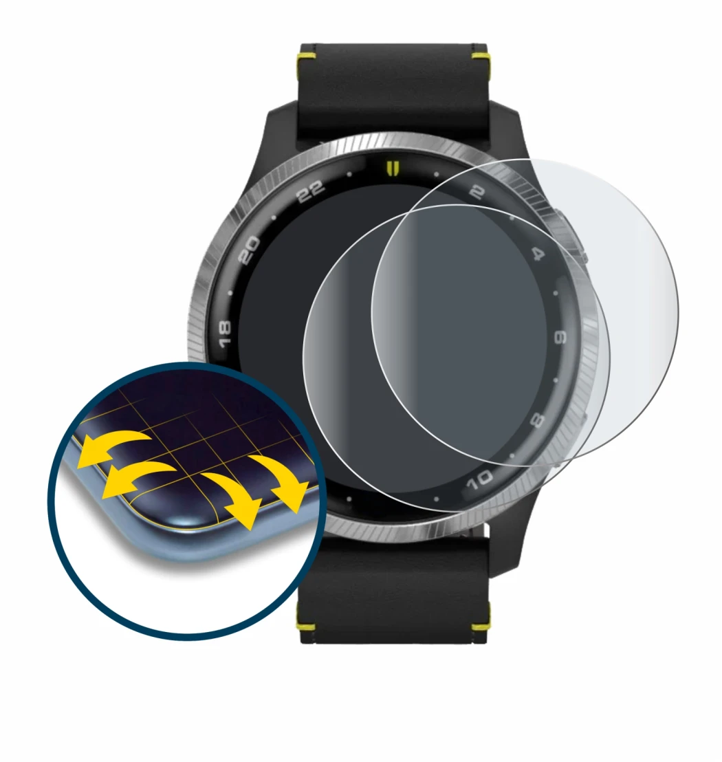 Image of the device Garmin D2 Air with a wide variety of screen protectors.