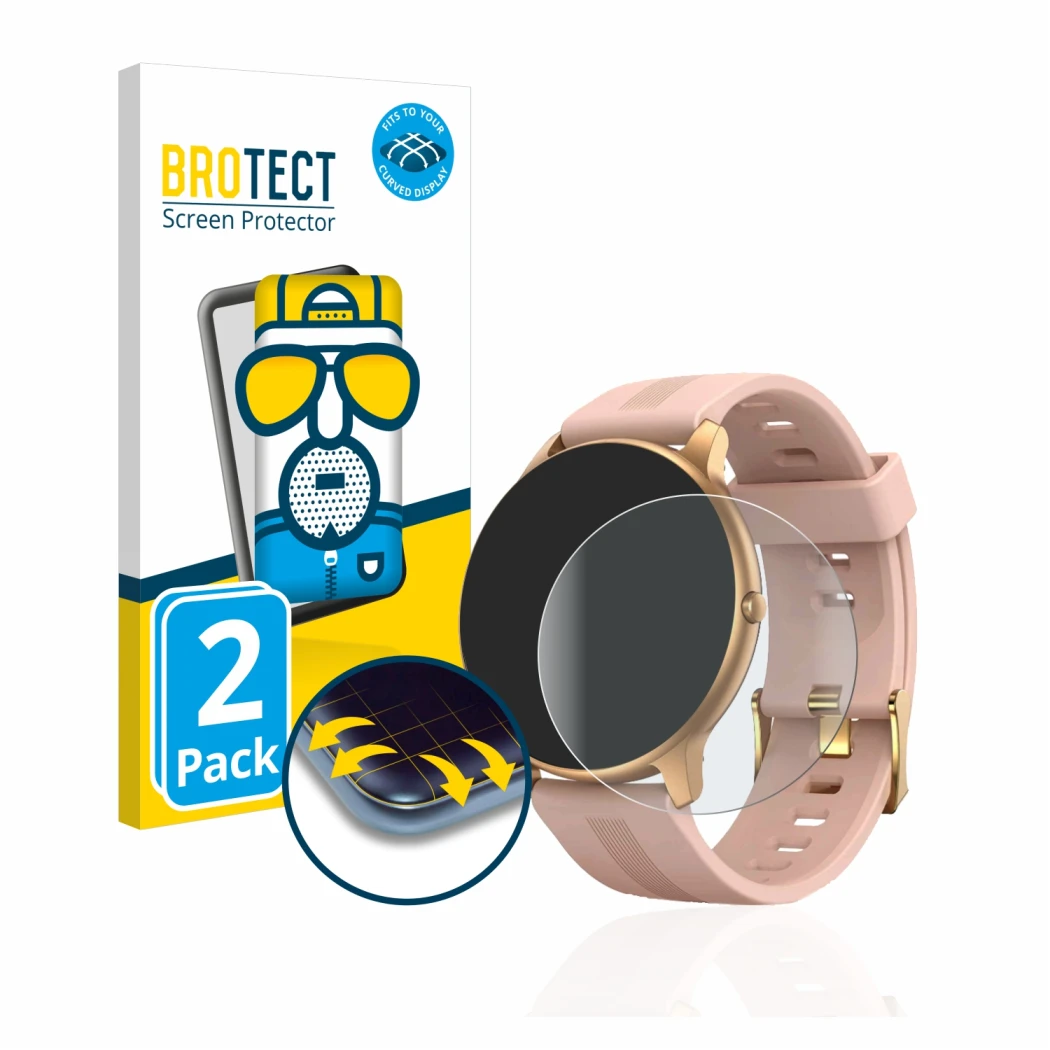 Front side of a product packaging with the brand logo BROTECT. Next to it is the device AGPtek LW11 shown with the correspondi