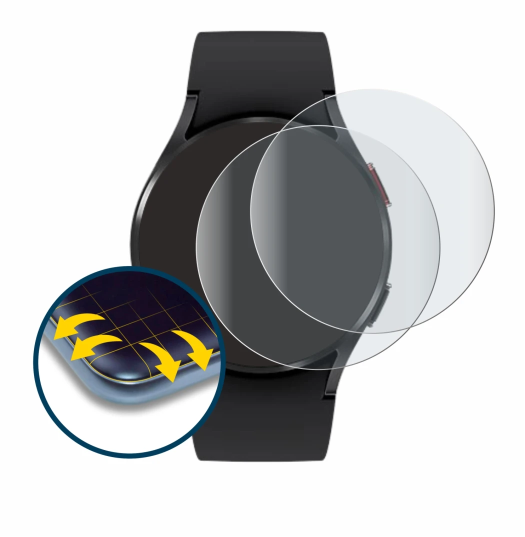 Image of the device Samsung Galaxy Watch 4 (40mm) with a wide variety of screen protectors.