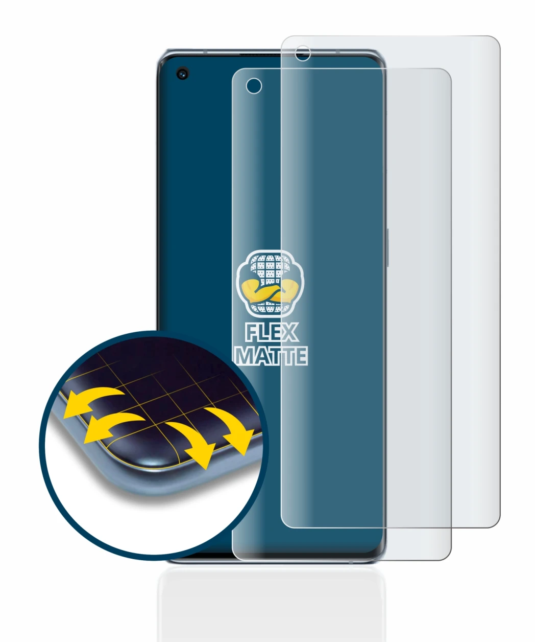 Image of the device Oppo Reno 6 Pro 5G with a wide variety of screen protectors.