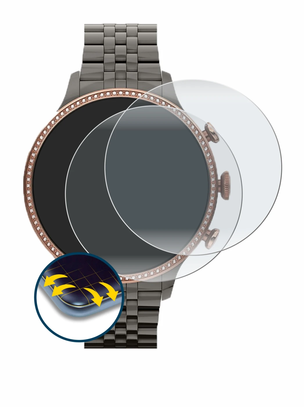 Image of the device Fossil Gen 6 (42mm) with a wide variety of screen protectors.