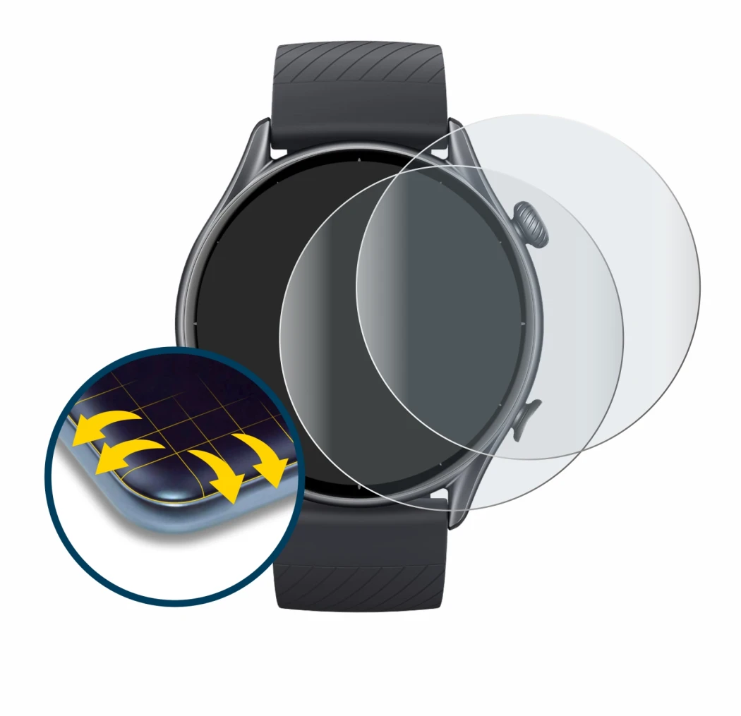 Image of the device Huami Amazfit GTR 3 with a wide variety of screen protectors.