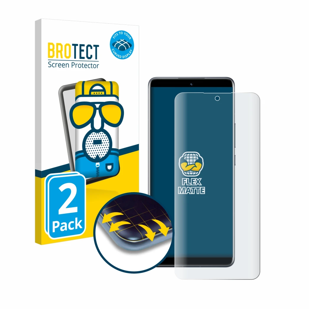 Front side of a product packaging with the brand logo BROTECT. Next to it is the device Xiaomi 12 Pro shown with the correspon