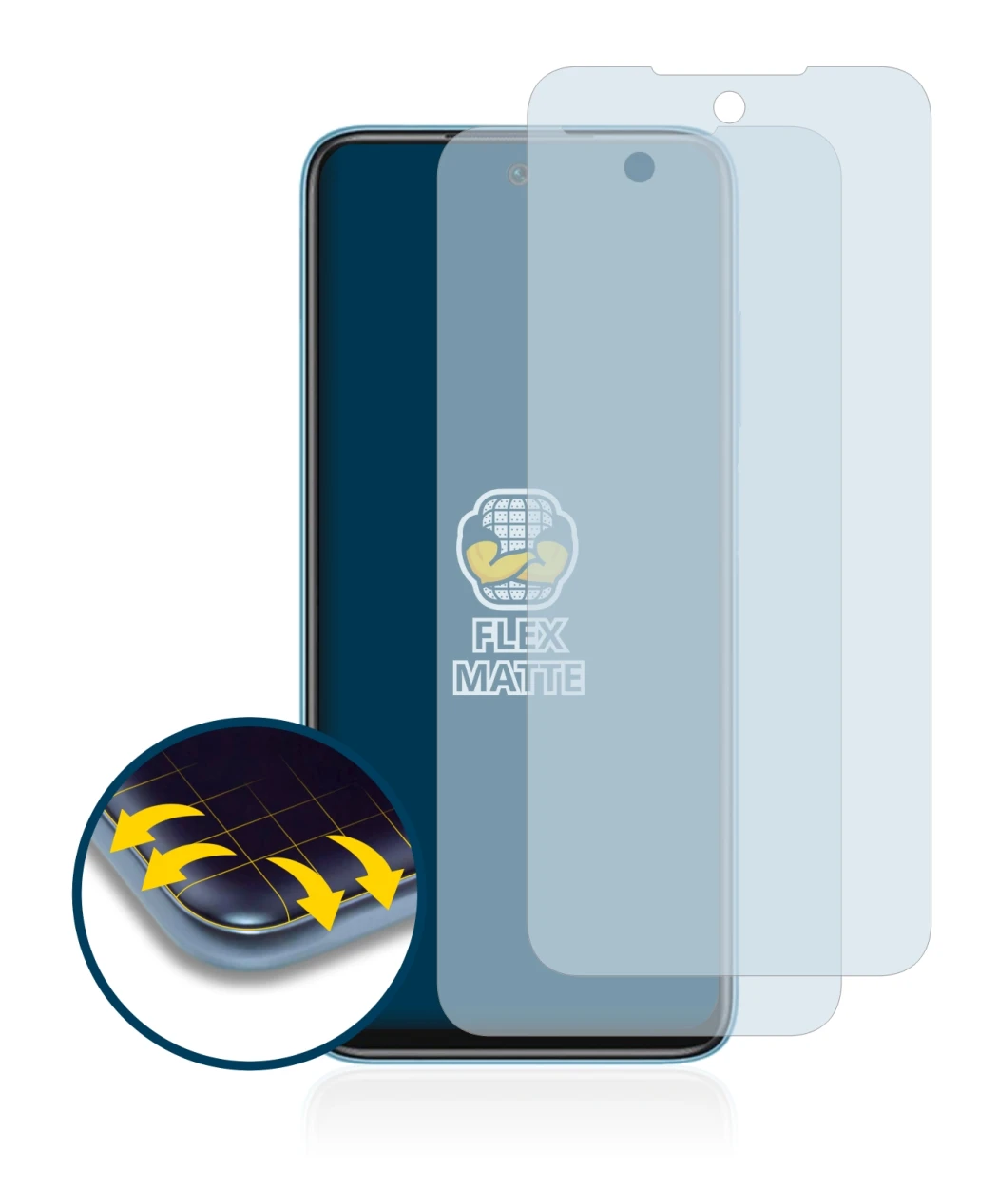 Image of the device Xiaomi Redmi 10 (2022) with a wide variety of screen protectors.
