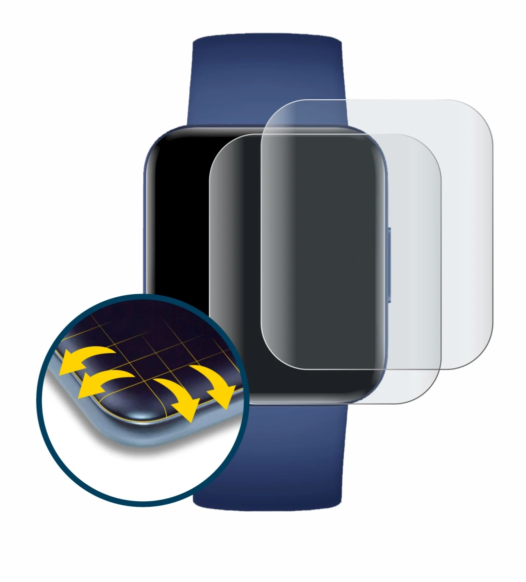 Image of the device Xiaomi Poco Watch with a wide variety of screen protectors.