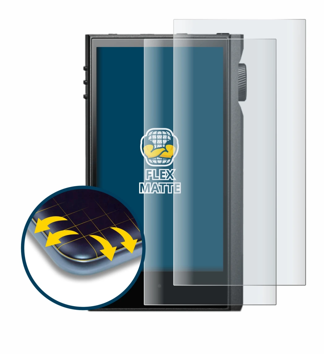 Image of the device Astell&Kern Kann Max with a wide variety of screen protectors.