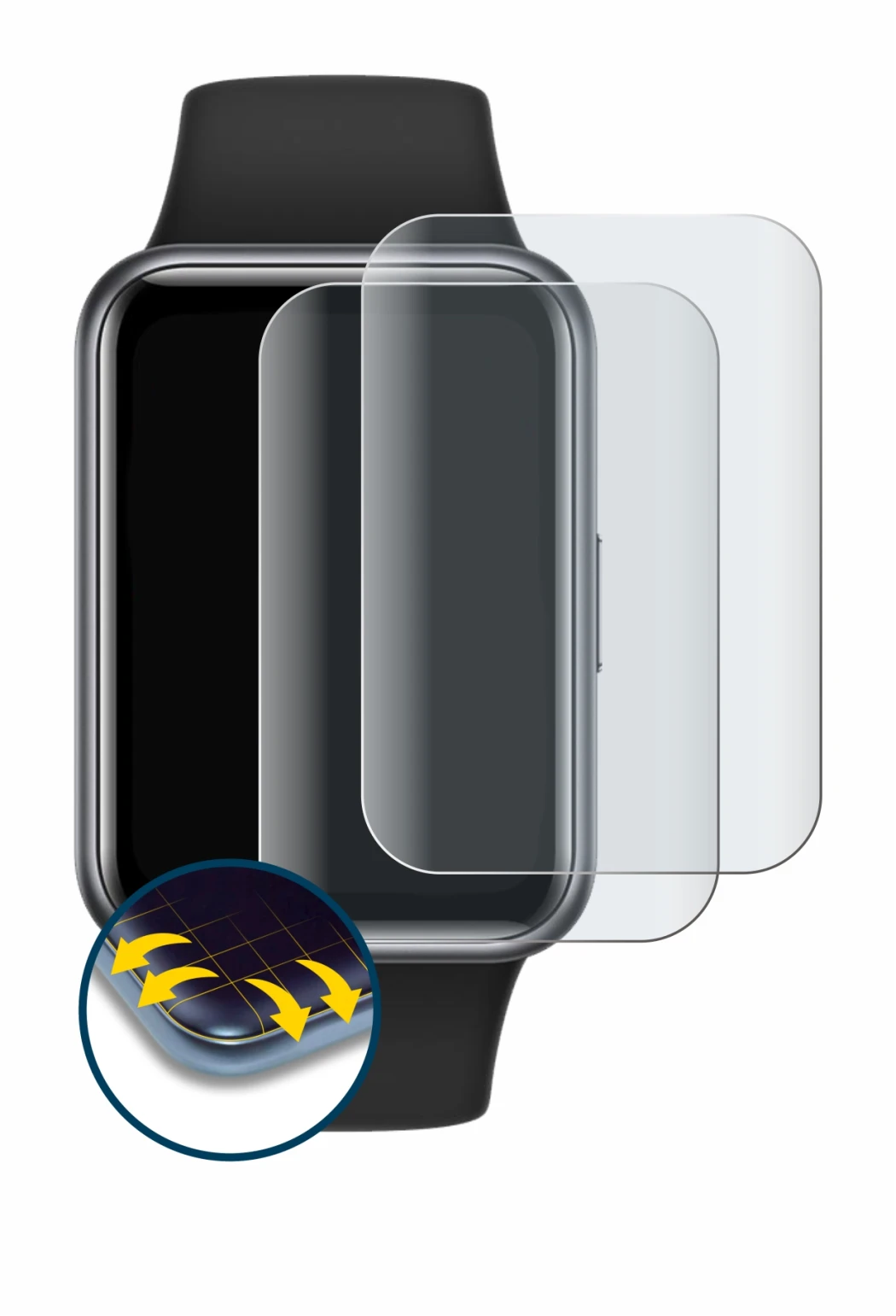 Image of the device Huawei Watch Fit 2 with a wide variety of screen protectors.