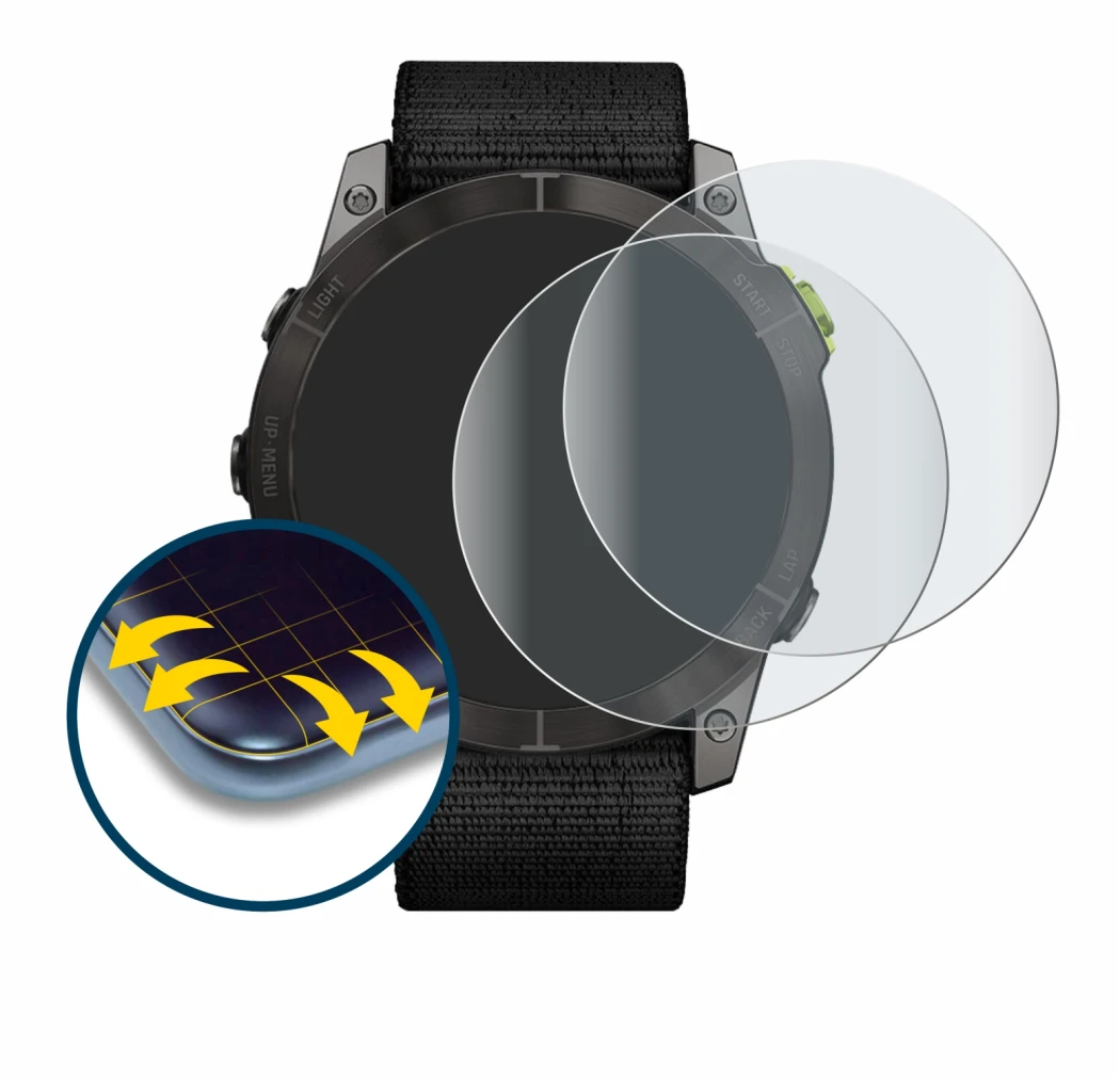Image of the device Garmin Enduro 2 with a wide variety of screen protectors.