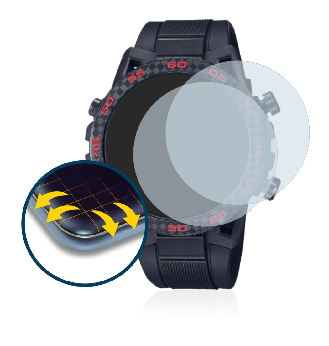 Image of the device Casio Edifice ECB 2000 with a wide variety of screen protectors.