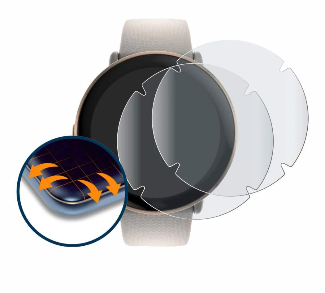 Image of the device Polar Ignite 3 with a wide variety of screen protectors.