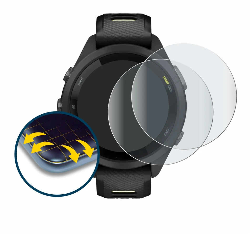 Image of the device Garmin Forerunner 265S (42 mm) with a wide variety of screen protectors.