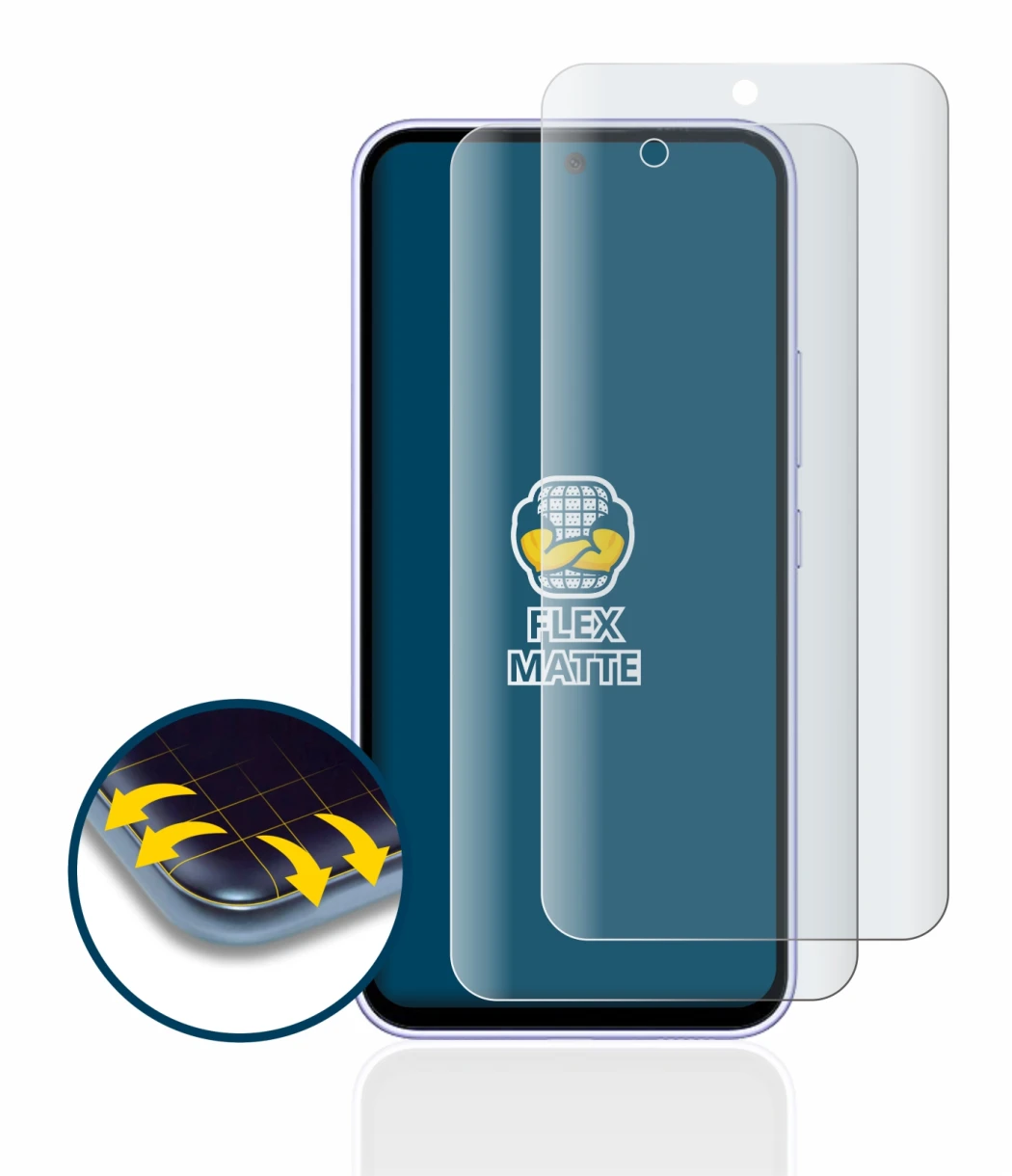 Image of the device Samsung Galaxy A54 5G with a wide variety of screen protectors.