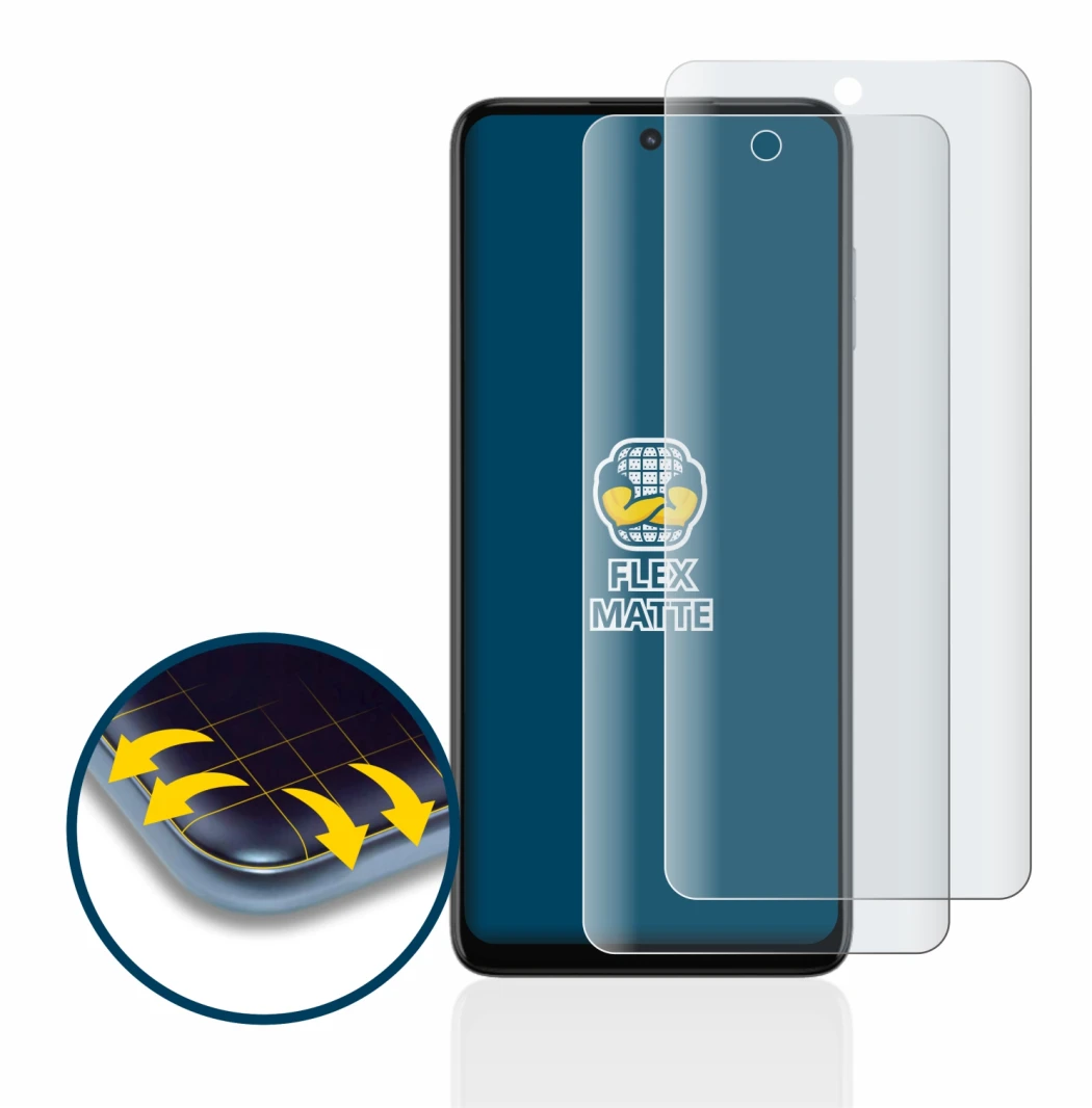 Image of the device Motorola Moto G73 5G with a wide variety of screen protectors.