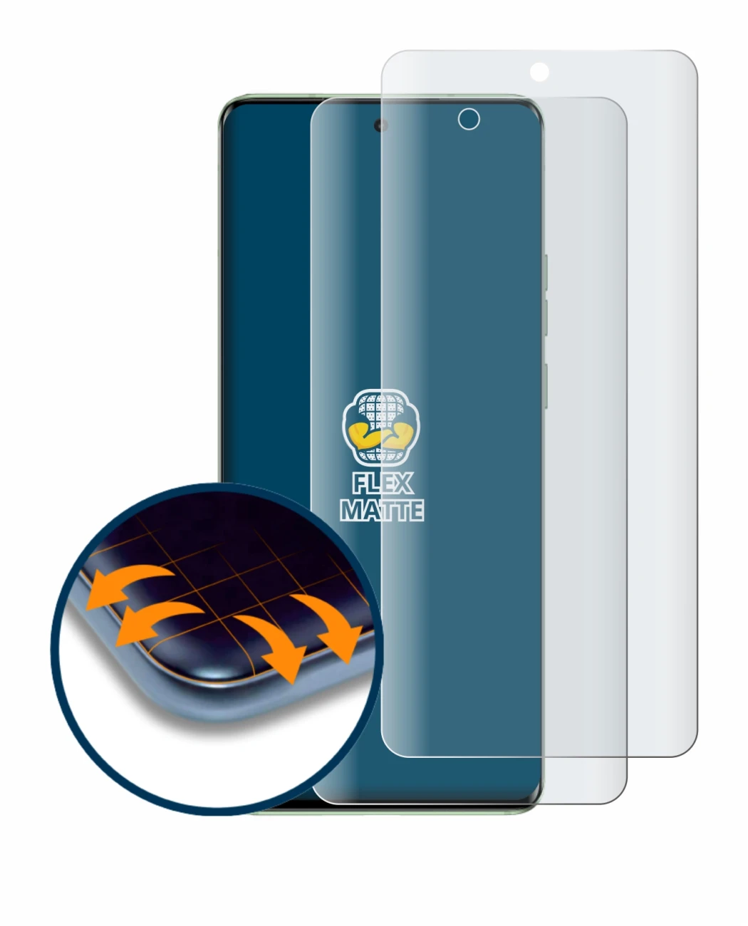 Image of the device Motorola Edge 40 with a wide variety of screen protectors.