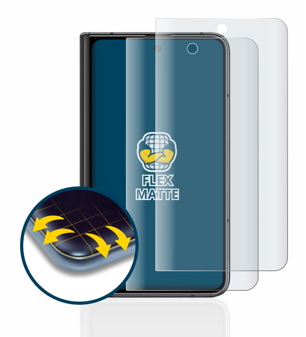 Image of the device Google Pixel Fold (Outer display) with a wide variety of screen protectors.